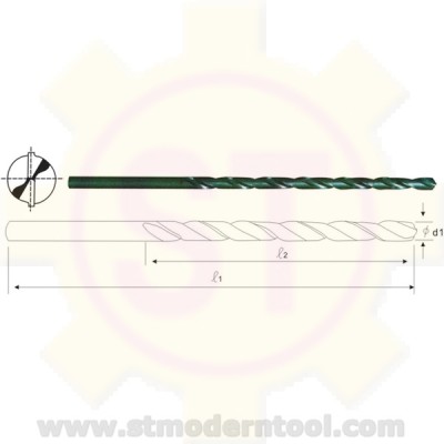 TD122 HSS ดอกสว่านก้านกลม รุ่นยาว ไซด์หุน (สีดำ)