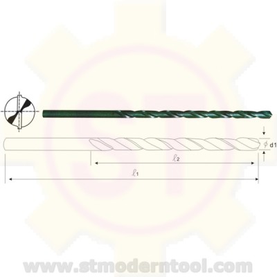 TD122 HSS ดอกสว่านก้านกลม รุ่นยาว ไซด์หุน (สีดำ)