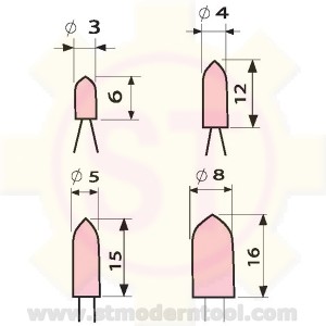 ลูกหินเจียร์สีชมพู (แกน 3 MM.)