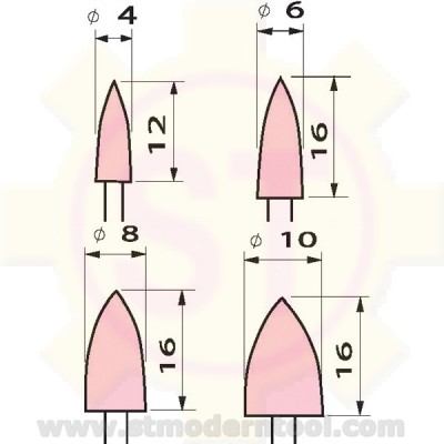 ลูกหินเจียร์สีชมพู (แกน 3 MM.)