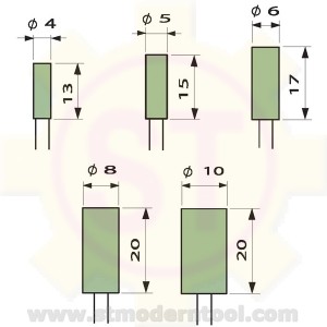 ลูกยางขัดเงา สีเขียว  (แกน 3 MM.)